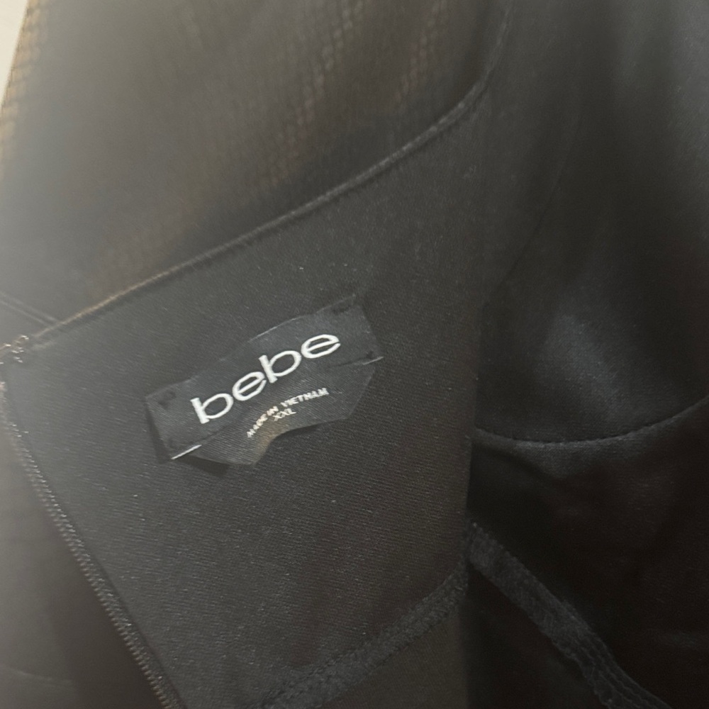 Bebe Faux Leather Black Python Print Stretch Midi… - image 5